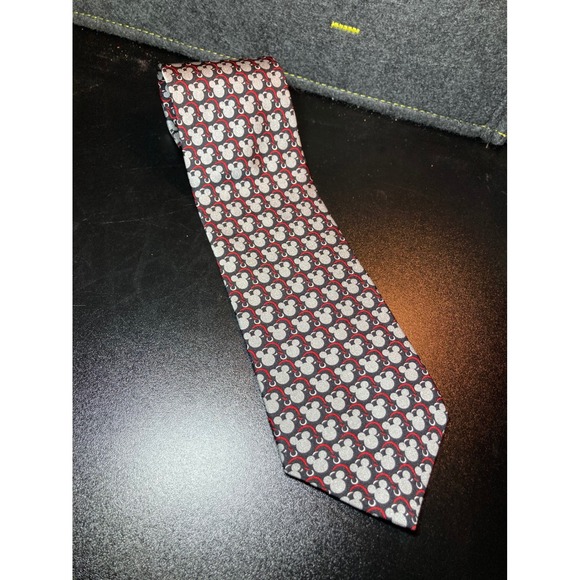 The Disney Store Other - Disney Store Mickey Mouse Silk Tie Mens Black Grey Red Hand Made RN 73469